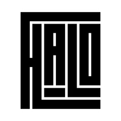 unique square shape style typography