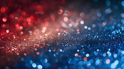 Abstract patriotic red, white, and blue glitter sparkle, illuminating the night sky with pride and glory, a symbol of freedom and unity. Generative Ai

 - obrazy, fototapety, plakaty