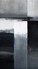 Abstract painting, black and white