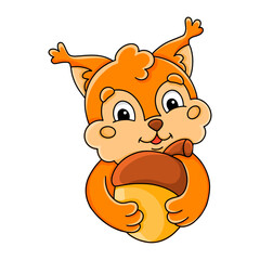 Naklejka premium Cartoon character. Isolated on white background. Design element. Template for your design, books, stickers, cards. Vector illustration.