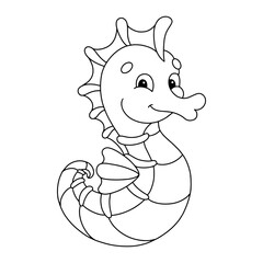 Coloring page for kids. Digital stamp. Cartoon style character. Isolated on white background. Vector illustration.