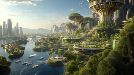 An imaginative depiction of a safe and healthy world for future generations - obrazy, fototapety, plakaty