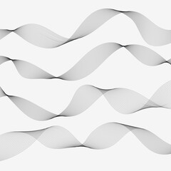 Abstract vector background with wavy lines. Set of waves. EPS10