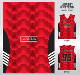 Pattern vector sports shirt background image.black and red combined pattern design, illustration, textile background for sports t-shirt, football jersey shirt.eps