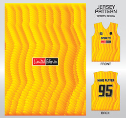 Pattern vector sports shirt background image.Yellow orange coral pattern design, illustration, textile background for sports t-shirt, football jersey shirt.eps