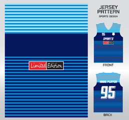 Pattern vector sports shirt background image.blue light blue stripes pattern design, illustration, textile background for sports t-shirt, football jersey shirt.eps