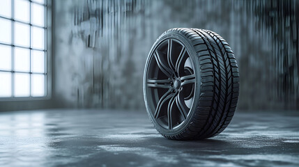 New car tires isolated on white background for tire advert, showcasing durability and performance, crafted to enhance your driving experience. Generative Ai

 - obrazy, fototapety, plakaty