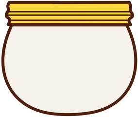 bottle, jar, flat color, doodle