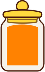 bottle, jar, flat color, doodle