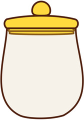 bottle, jar, flat color, doodle
