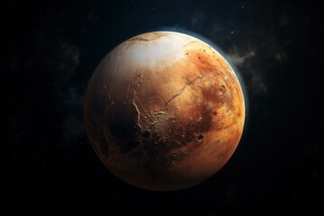 Obraz na płótnie Canvas Dwarf Pluton planet. System space surface. Generate Ai