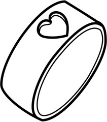 Wedding ring doodle outline vector