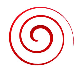 red spiral painted on a turning egg