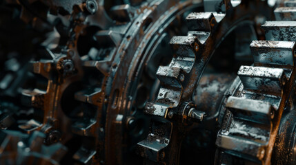 Fototapeta premium engine gear wheels, industrial background