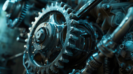 engine gear wheels, industrial background