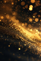 Abstract luxurious gold background with gold particles. Glittery vintage lights background....