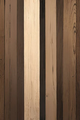 vertical wooden background consisting of narrow slats of different brown colors, one light slat in the middle of the background