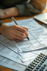 Accountants completing tax forms