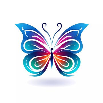 butterfly design vector image on white background, vector illustration, animal logo. generative ai