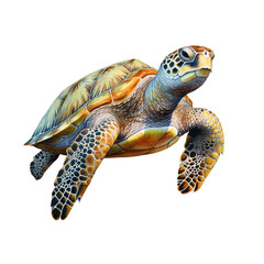 Fototapeta premium Turtle watercolor clipart illustration on transparent background