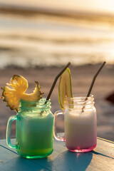 Milkshake is a tourist bar on Balangan Beach, Bali, Indonesia