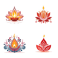 Diwali Greeting Card (Festive Greeting Card Design). simple minimalist isolated in white background vector illustration