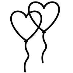 Heart balloon outlines for party, decoration, brand logo, icon, Valentine's Day, ad, shirt print,...
