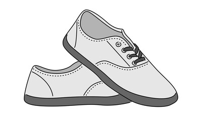 line art color of a shoes vector illustration