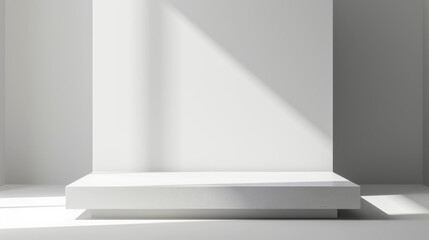 Fototapeta premium Mockup neutral staging platform with natural lighting for product placement