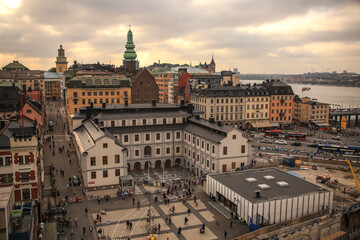 Fototapeta na wymiar high angle view of Stockholm