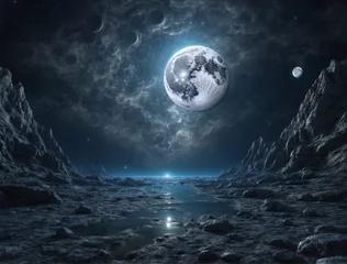 Photo sur Aluminium Pleine Lune arbre moon