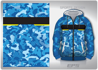 Vector sports hoodie background image.blue dotted camouflage military pattern design, illustration, textile background for sports long sleeve hoodie,jersey hoodie.eps