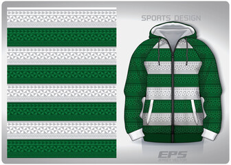 Vector sports hoodie background image.Green and white woven fabric pattern design, illustration, textile background for sports long sleeve hoodie,jersey hoodie.eps