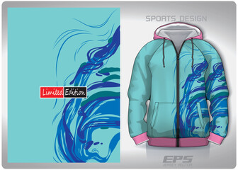 Vector sports hoodie background image.mint green blue flowing water pattern design, illustration, textile background for sports long sleeve hoodie,jersey hoodie.eps