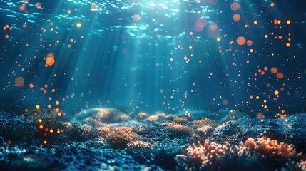 Fototapeta na wymiar Magical Underwater Scene with Fish and Coral