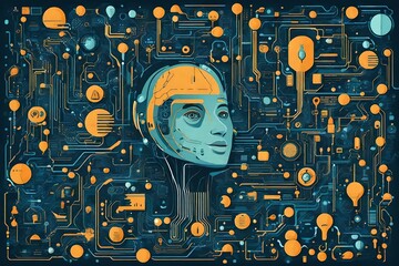 Conceptual technology illustration of artificial intelligence