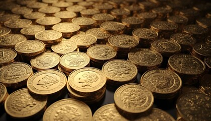 Huge mass of gold coins