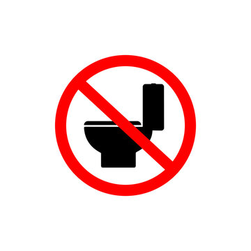 No toilet sign. Toilet is currently out of order. Vector Stock