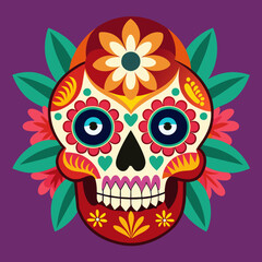 Fototapeta premium Dia de Muertos, day of the dead, Mexican skull illustration