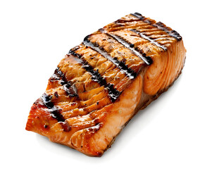Salmon. Salmon roast steak isolated on transparent background