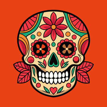 Dia de Muertos, day of the dead, Mexican skull illustration