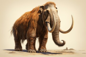 Obraz premium Colossal Prehistoric mammoth person. Ancient nature animal. Generate Ai