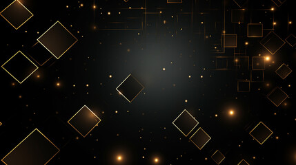 Abstract dark technology futuristic digital graphic concept gold square, line technology Wireframe...