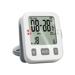 illustration Digital blood pressure monitor, Isolated on transparent PNG background, Generative ai
