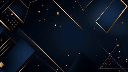 premium black and gold geometric Square Diamond shape Golden Frame on Royal Blue Background. Dark Blue Golden Royal Awards Graphics Background.