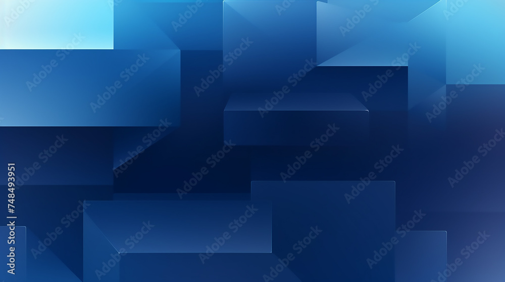Wall mural abstract blue square background. technology futuristic digital graphic concept blue square, line tec