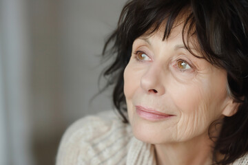 Fototapeta premium Portrait of a pensive senior woman