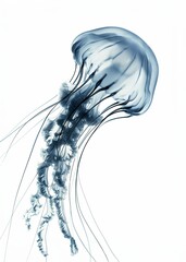 Jellyfish X-Ray image on a white background