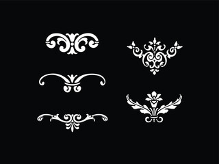Set of Vintage Decorations Elements. Flourishes Calligraphic Ornaments and Frames. Retro Style Design Collection for Invitations, Banners, Posters, Placards, Badges and Logotypes