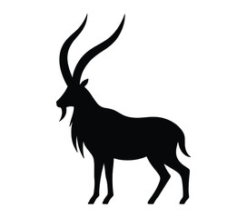 Vector, isolated silhouette of Addax.